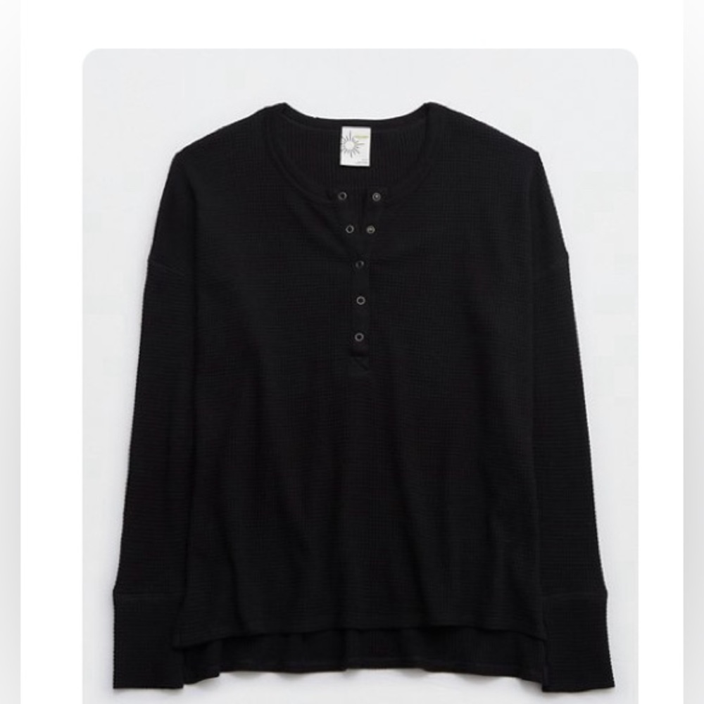 OFFLINE BY AERIE WAFFLE HENLEY SHIRT